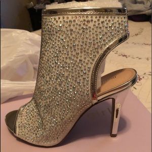 4 inch silver bootie heels! Gorgeous!